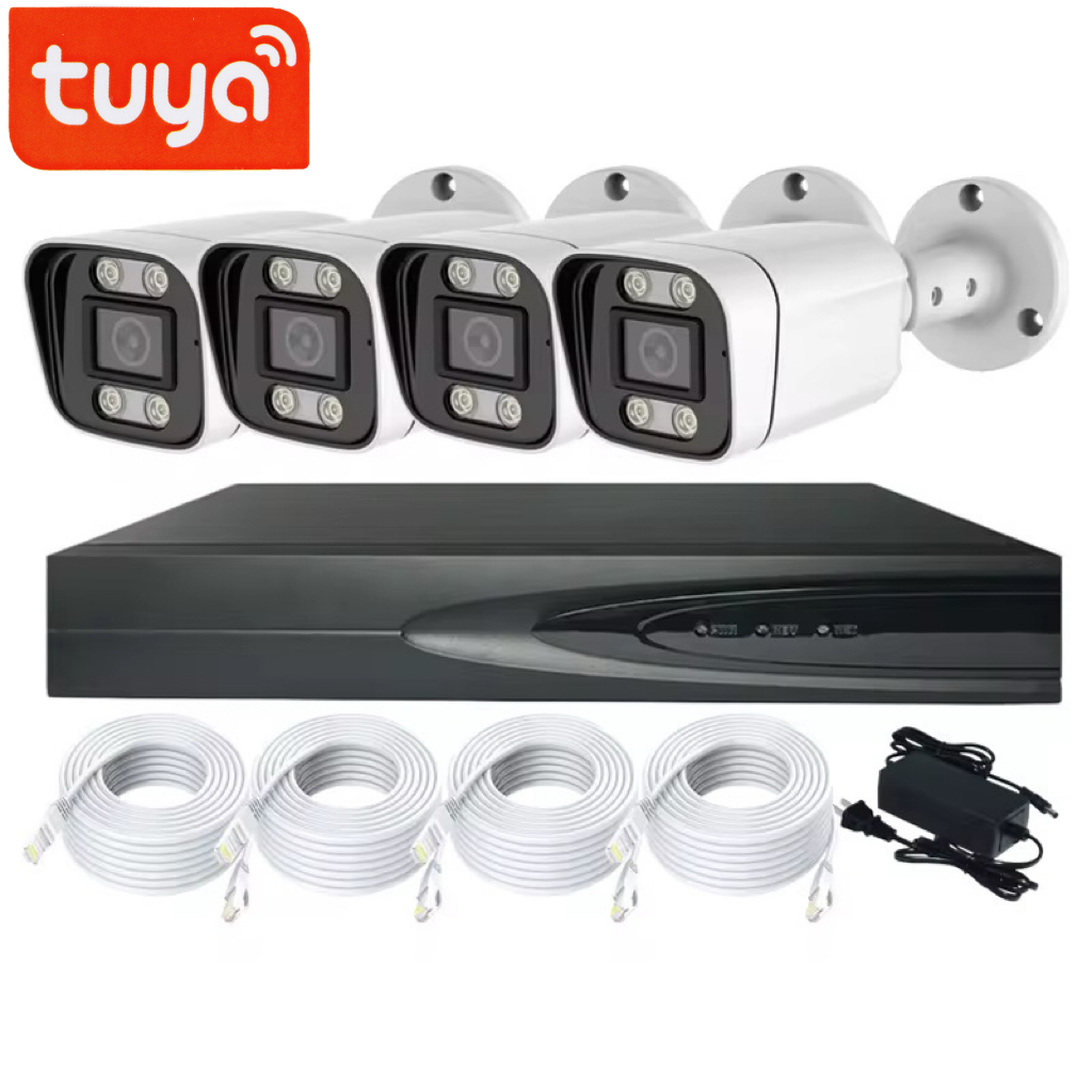 Tuya 4 Channel - طقم كاميرات مراقبة تويا، كاميرا IP